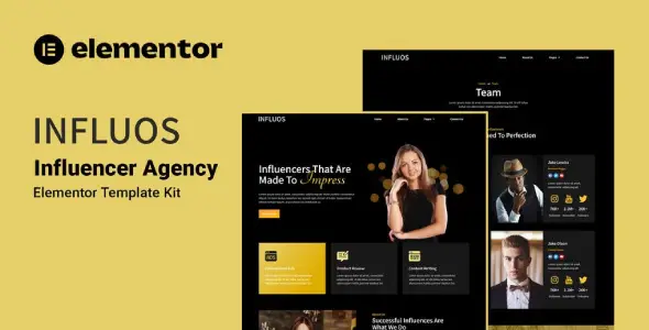 Influos – Influencer Agency Elementor Template Kit