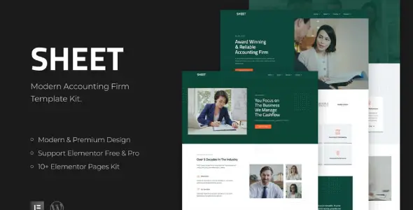 Sheet – Modern Accounting Firm Template Kit