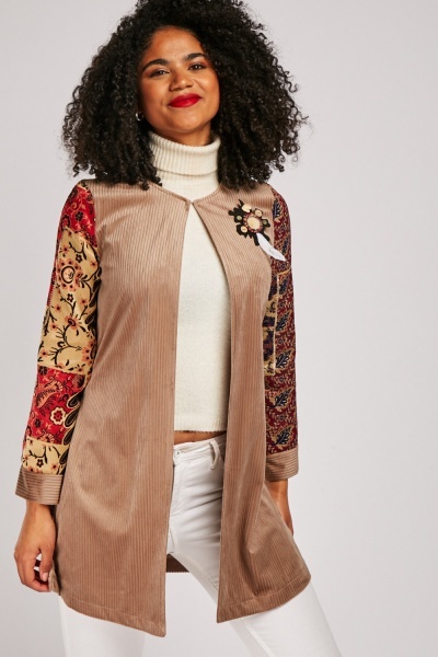 Tapestry Sleeve Rib Cord Jacket