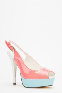 Color Block Slingback Heels - Premium Quality at AFRO-WHITE