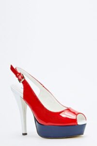 Color Block Slingback Heels details - AFRO-WHITE