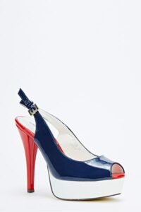 Color Block Slingback Heels details - AFRO-WHITE