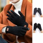 Cotton Suede Warm Gloves details - AFRO-WHITE