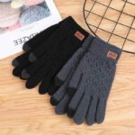 Cotton Suede Warm Gloves details - AFRO-WHITE