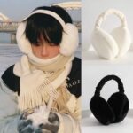 Faux Fur Cozy Earmuffs details - AFRO-WHITE