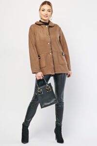 Fleece Casual Zip Jacket Gallery Image - AFRO-WHITE