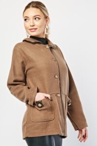 Fleece Casual Zip Jacket Gallery Image - AFRO-WHITE