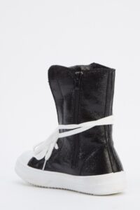 High Top Metallic Sneakers details - AFRO-WHITE