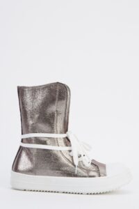 High Top Metallic Sneakers details - AFRO-WHITE