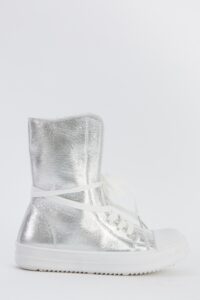 High Top Metallic Sneakers details - AFRO-WHITE