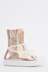 High Top Metallic Sneakers details - AFRO-WHITE