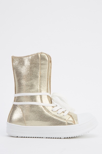 High Top Metallic Sneakers - Premium Quality at AFRO-WHITE