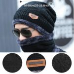 Knit Two-Piece Beanie Hat details - AFRO-WHITE