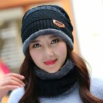 Knit Two-Piece Beanie Hat details - AFRO-WHITE