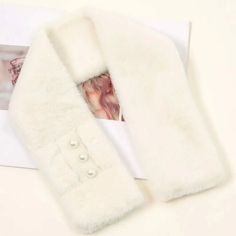 Luxury Rabbit Fur Coat details - AFRO-WHITE