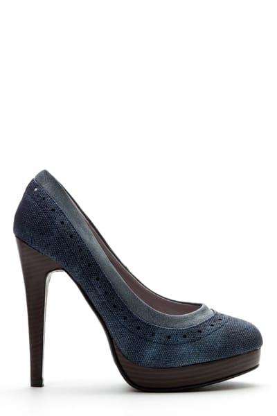 Perforated Textured High Heels Gallery Image - AFRO-WHITE