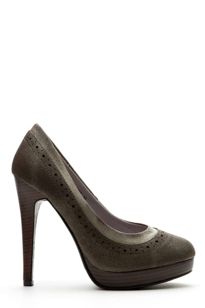 Perforated Textured High Heels - AFRO-WHITE