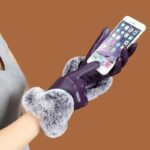 Rabbit Fur Gloves details - AFRO-WHITE
