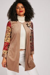 Ribbed Corduroy Casual Jacket Gallery Image - AFRO-WHITE